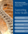 Complete Bone Health Calcium Supplement With Calcium Citrate Hydroxyapatite Vitamin D3 K2 Magnesium Zinc Copper Boron Potassium And Vitamin C For Women And Men Supports Strong Bones And Everyday Mobility 180 Tablets packaging with bone diagram.