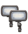 Two Outdoor Security Flood Light With 15W LED, 1370 Lumens, 3000K Warm White, IP65 Weatherproof, compact design, knuckle mount