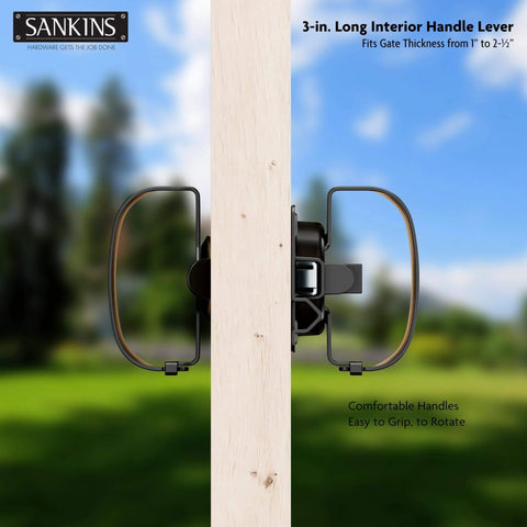 Heavy Duty Swinging Barn Door Latch With Dual Sided Handle For Inside And Outside Access On Gates, Sheds, Fences