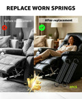Before and after image of Heavy Duty 7/8 Inch Recliner Mechanism Extension Springs No Sweat Install Fit For Lane Magnus Action Furniture Big Man Chair And 0521 Comfort King For Smooth Easy Couch Restoration.