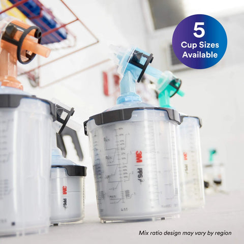 All-In-One PPS 2.0 Spray Cup System Kit with 22 Ounce Reusable Paint Cup, 50 Lids, 50 Liners, 32 Sealing Plugs on display