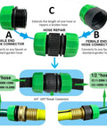 Top Rated 17 Piece Soaker Hose Repair Fittings Kit With 3/4 In Two Way Splitter Valves End Caps And Connectors For 1/2 Inch Garden Hoses male and female hose repair connectors