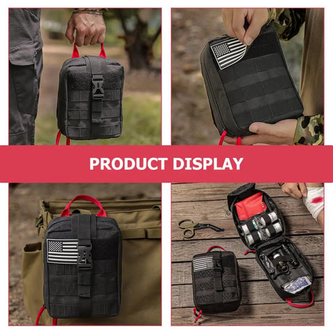 Multifunctional Camping Waist Pack Lightweight Black Utility Bag For Hiking Survival Gear Emergency Kit product display