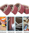 Heavy Duty 75 X 457 mm Sanding Belts 3 Pcs Wood Polishing Abrasive Paper 80 To 320 Grit Belt Sander Accessories for sanding wood and polishing metal.