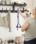 29 Inch Wall Mounted Coat Rack With Shelf And 11 Metal Hooks 4 In 1 Entryway Organizer for coats, keys, bags, hats, mail installed.