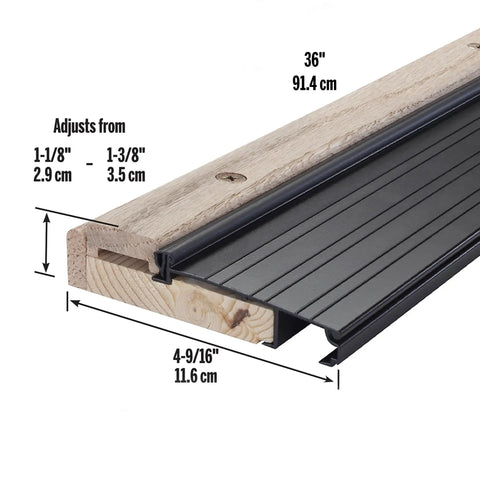 Adjustable Aluminum And Hardwood Threshold Kit For French And Exterior Doors, Bronze Finish, 4-9/16 In By 1-1/8 In By 36 In