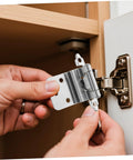 Installing durable self-closing recessed cabinet hinges on wooden door