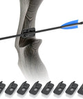 8 Pack Recurve Bow Arrow Rest for Right Hand Archers, adhesive back plastic arrow rest on wooden recurve bow, black