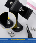 Heat Set Threaded Inserts Kit For 3D Printing M2 To M6 100 Pcs 303 Stainless Knurled Female Inserts For Plastic Parts And DIY Prototyping Durable Metal Threads For Strong Joints shown on a black base with installation tool.