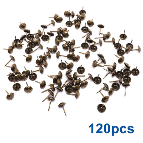 Pro Grade Bronze Upholstery Tacks And Decorative Furniture Nails For Wood Restoration rust resistant metal thumb pins 120 pack scattered