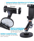 Magnetic Phone Holder Mount With 360 Degree Dual Ballhead And N52 Magnet Base, showing six magnets and adjustable phone clip.