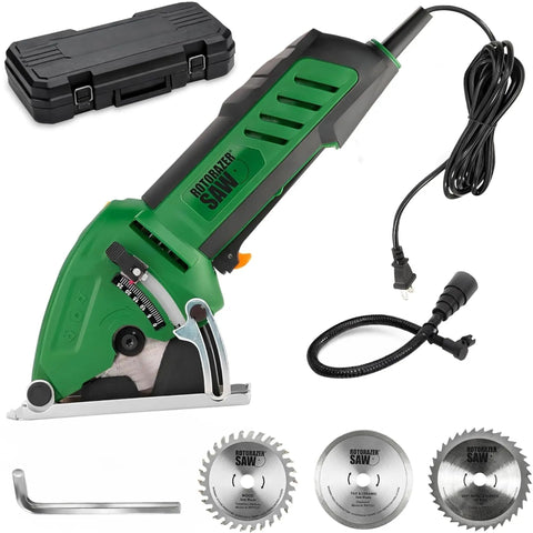 Compact Circular Saw Set For DIY Projects Cut Drywall Tile Grout Metal Pipes PVC Plastic Copper And Carpet With Blades