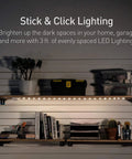 Luminoodle Under Cabinet Lighting LED Light Strip for Shelves and Kitchen Cabinets Warm White 2700K 3 Pack shown on shelves