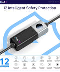 Total Game Changer Level 2 Ev Charger For J1772 Rides displaying 12 intelligent safety protection features and sleek design.