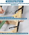 Stretching diagram for sofa spring repair kit demonstrating spring adjustments with tools, essential for DIY furniture fixes.