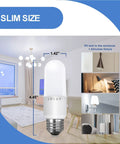 Slim Led Stick Light Bulbs 60 Watt Equivalent 800 Lumens 5000K Daylight with E26 base shown in multiple uses