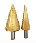 Professional Grade Step Drill Bit Set For Metal In Titanium HSS High Speed Steel Heavy Duty Unibit Kit With Twenty Three Sizes From Quarter Inch To One And Three Eighths Inch Built Tough Metalworking Drill Bits
