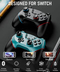 Two Pack Wireless Pro Controllers for Switch 2, Lite, and OLED with Mappable Buttons, Hall Effect, Motion Control