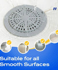 2 Pack Silicone Shower Drain Hair Catcher Designed For Sunken Tub Installations Heavy Duty Strainer draining water in a smooth surface