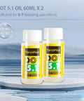 Two bottles of DOT 5.1 Hydraulic Brake Fluid, 60ml each, for bike disc brakes, compatible with SRAM Avid Hayes Hope Formula systems.