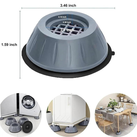 Upgraded 8 Pack Anti Vibration Washer Pads With Anti Slip Rubber Feet for Washers Dryers Refrigerators and Furniture dimensions