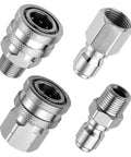 Senlinyu 3/8in stainless steel pressure washer quick-connect adapters set, 4 pcs with NPT threads for hoses
