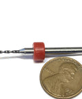1.2mm Micro Drill Bit For 3D Printer Nozzle Cleaning And Extruder Maintenance, PCB Kit Included next to a penny for size comparison.