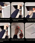 Installation process of 30 By 30 Inch Solid Steel Air Return Vent Cover With Built In Filter Grid and Sweet Black Coating.