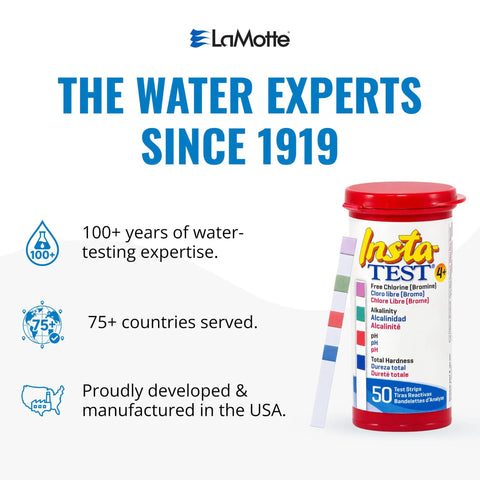 Straight Up Pool And Spa Test Strips To Keep Your Water Crisp And Clear Quick One Dip Chemistry Kit with fifty tab container.