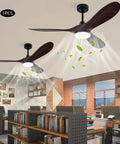 Ceiling Fan with Light, 48W Integrated Lighting, Silent Operation 35dB, modern design in a stylish library setting.