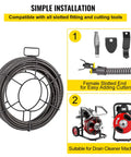 Heavy Duty Pro Grade Drain Cleaning Cable 75ft 3 8 Inch Solid Core Sewer Snake and cutter tools for DIY unclogging