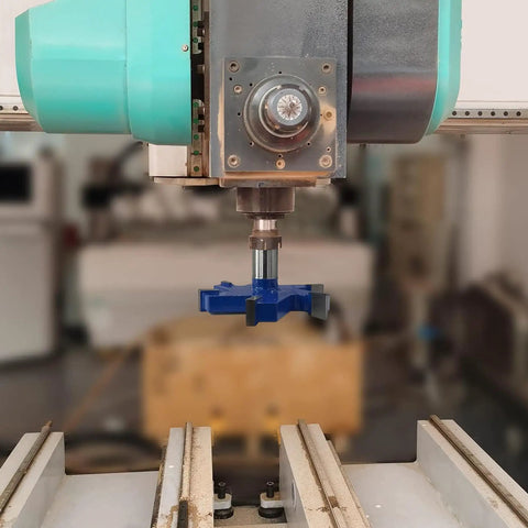 Extra Large Six Flute CNC Spoilboard Surfacing Router Bit With Half Inch Shank Two And Nine Sixteenths Inch Diameter Ten Millimeter Cutting Length Slab Flattening Planer For Woodworking And Milling on CNC machine