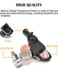 Battery Current Sensor With Temperature And Voltage Readout For Dodge Journey Charger Chrysler 200 300 Jeep Wrangler Cherokee Ram 1500 2500 3500 Replaces 4692269AG Plug And Play Easy Swap, 2-pin, 8mm