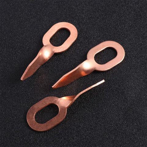 50Pcs Sheet Metal Gripper Aluminum Repair Part Golden for Welding Durable Car Sheet Metal Tool Kit for Welding and Collision Repair Ergonomic Grip Smooth Edges Safe Precise Repairs, three copper-toned grippers