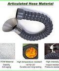 Premium Flexible 360 Degree Fume Extractor Hose With Articulated Industrial Duct Arm, 8.2 FT, POM material for durability.