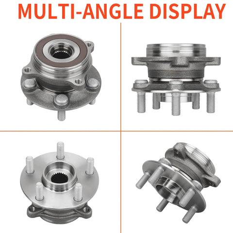Front Wheel Hub And Bearing Assembly Pair For Toyota Prius 2010 2015 And Prius Plug In 2012 2015 Also Fits Lexus CT200h 2011 2016 Includes Driver And Passenger Sides shown from multiple angles