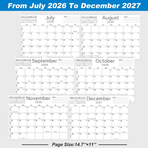 Top Shelf Eighteen Month Wall Calendar Rolling July 2026 Through December 2027 With Easy Peel Stick Mount And Roomy 14 By 11 Grid For No Fuss Project Tracking And No Sweat Family Scheduling Without Mid Year Hassles