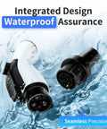 Integrated design of EV charger connectors showcasing waterproof assurance for durability in all conditions.