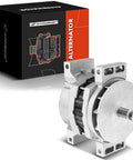 Beefy Heavy Duty Alternator 130Amp 12V with CW 6 Groove Clutch Pulley for Chevy and GMC front view with packaging