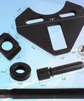 Save Your Knuckles While Kicking Frozen Wheel Hubs Loose With This Professional Universal Hub Remover Tool with various parts shown.