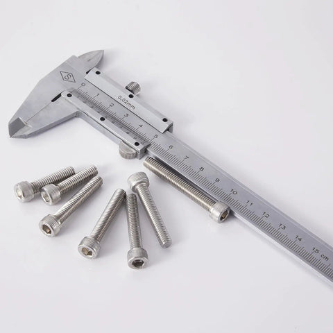 M6 Beefy Stainless Steel Socket Head Cap Screws Set 304 Grade Fully Threaded with caliper