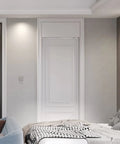 Installed six foot commercial grade sliding pocket door hardware track kit top mount heavy duty with aluminum construction.