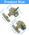 Heavy Duty Metal Table Locks Two Pack Spring Loaded Leaf Latch Buckles With Gold Zinc Finish Including Mounting Screws For Folding Tables And Rug Hold Downs No Sweat Setup Gonna Stay Locked Down Tight, product size details.