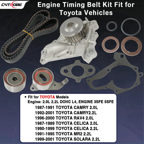 Toyota Timing Belt Kit With Water Pump For 2.0L 2.2L 3SFE 5SFE Engines Fits Camry RAV4 Celica MR2 Solara 1987 2001 OE Replacement