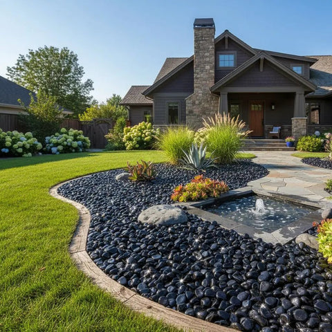 Landscape with Diamond Fire Glass 10 Lbs 1 Inch High Luster Pro Grade Reflective Fire Pit Glass Rocks For Propane And Natural Gas Pits
