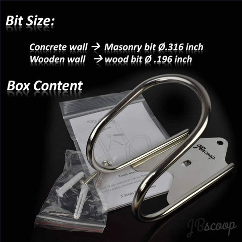 Sturdy Stainless Steel Hose Holder Wall Mount For Garden Hoses, Extension Cords And Air Compressor Hoses, Rustproof, Heavy Duty