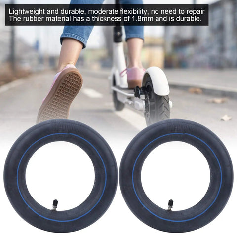 Inner Tube Replacement For No 9 Electric Scooter With Inflation Straight Mouth Durable Butyl Rubber Lightweight Design Big Shock Absorption Easy Install Protects Rim And Ride Quality displayed with scooter.