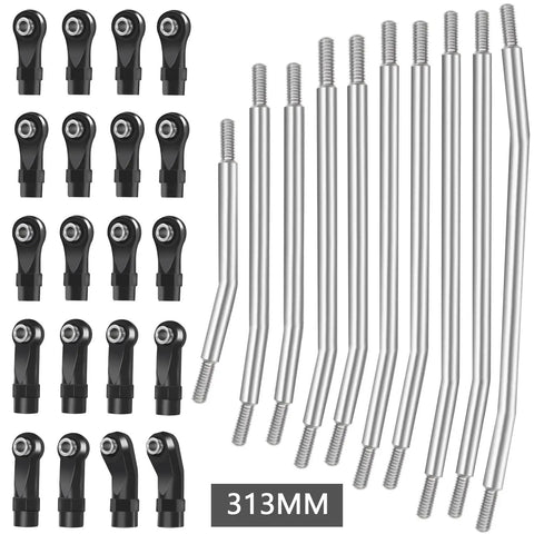 313mm And 324mm Metal Link Set Steering Rod Kit With Nylon End Caps For 1x10 RC Crawler Upgrade Stainless Steel Build Easy Install