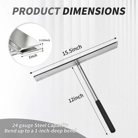15.25 Inch Metal Sheet Bender For Standing Seam Roofing Hemming Tool dimensions and design features