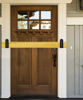 Heavy Duty 2x4 Door Barricade Brackets Built To Last Steel U Bracket For Home Barn Shed Garage Gate Security Reinforcement 6mm Thick Carbon Steel Anti Deform Rust Resistant Black Powder Coat Drop Open Bar Holder Fits Standard Bar installed on a wooden door